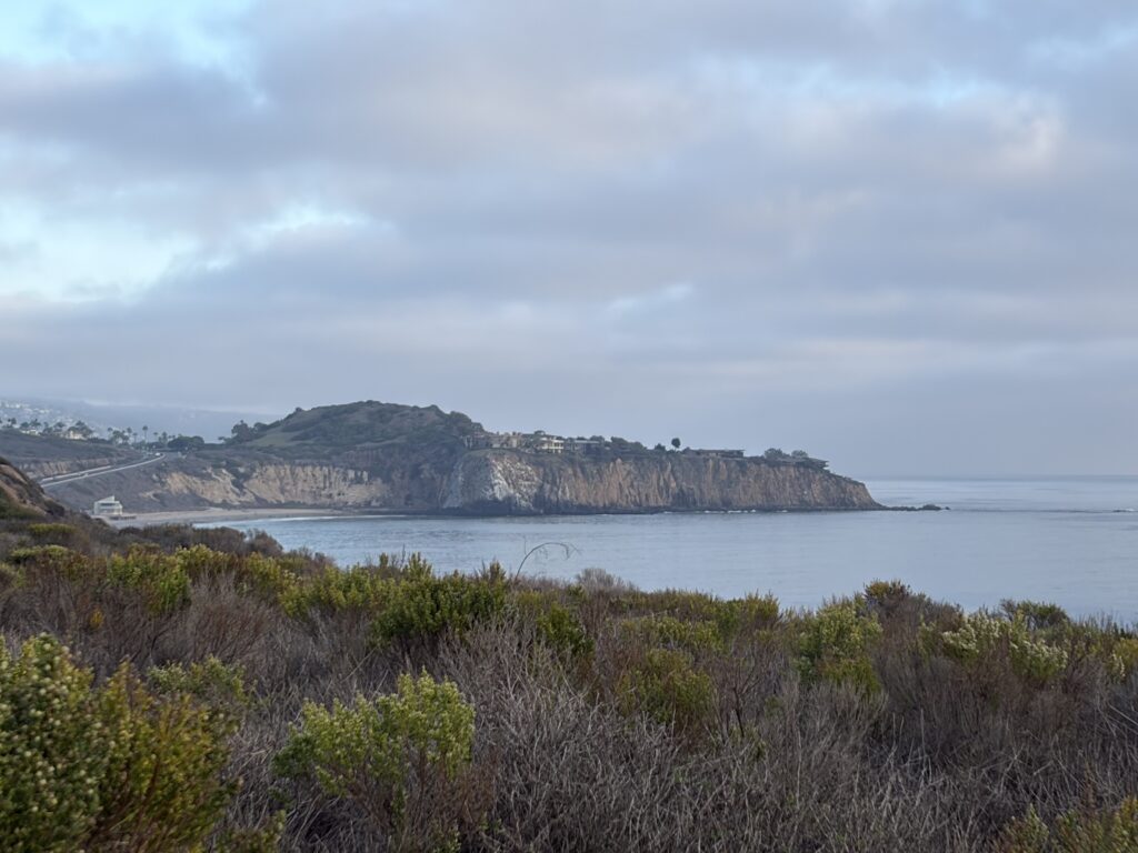 Irvine Point and El Moro Cove from Reef Point at Crystal Cove State Park, California